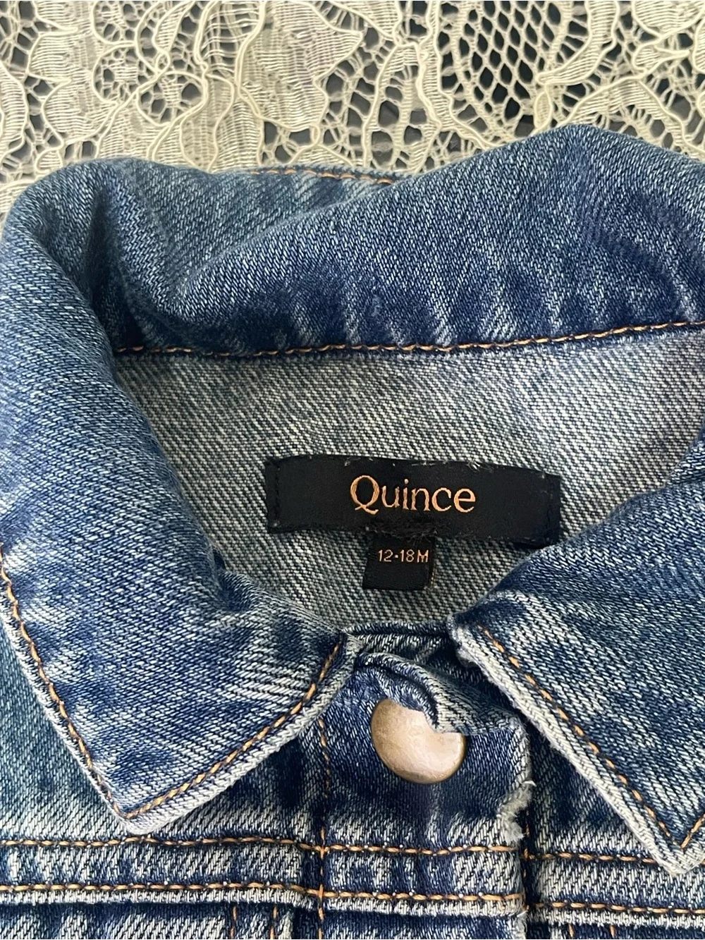 QUINCE Organic Cotton Denim Jacket Kids Boys Girls Relaxed Fit Jean Jacket